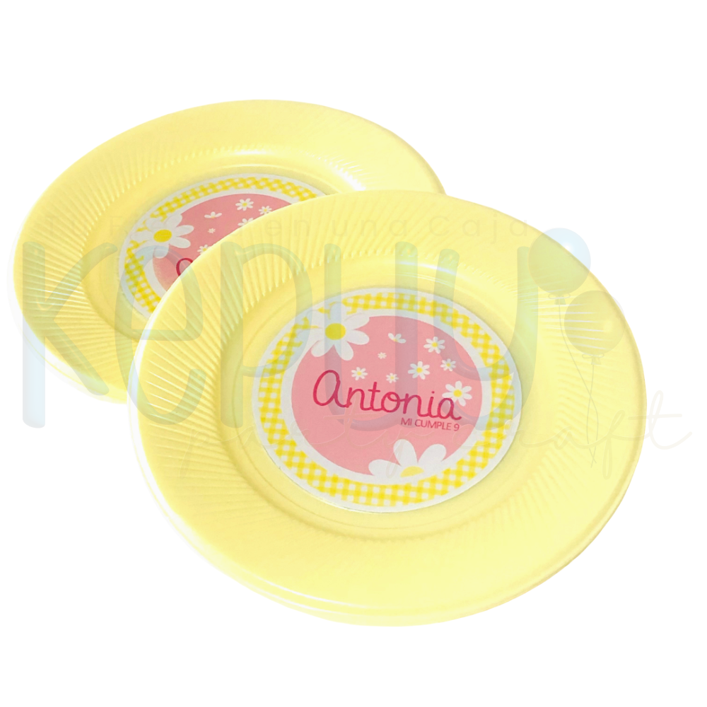 Platos Personalizados para Postre + Cucharitas Cristal (10 Unidades) - Image 2